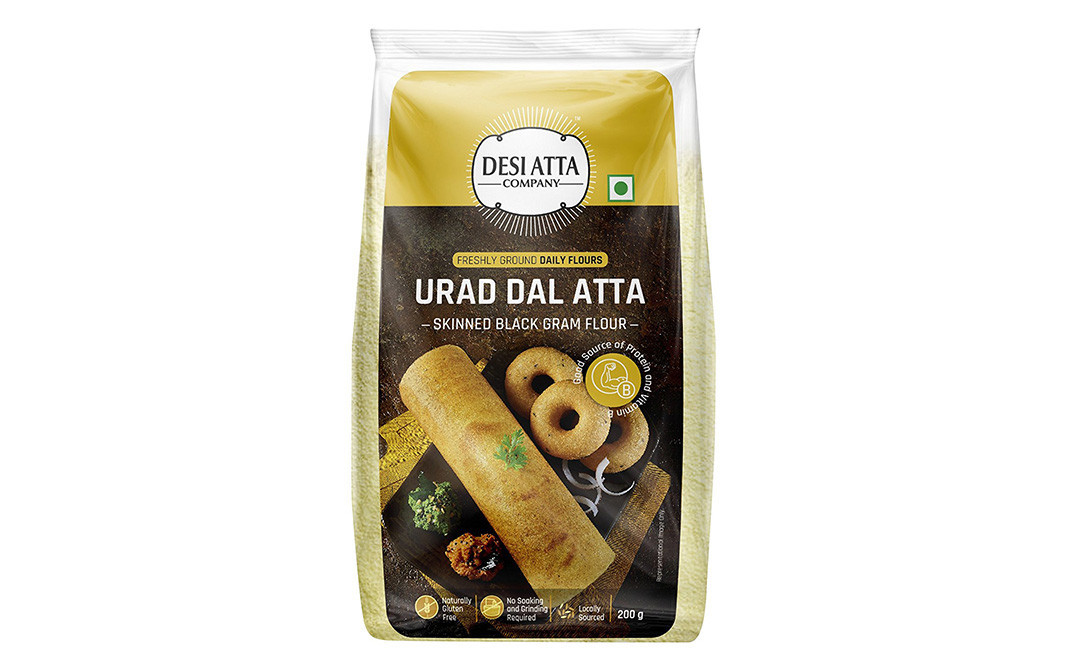 Desi Atta Urad Dal Atta - Skinned Black Gram Flour   Pack  200 grams